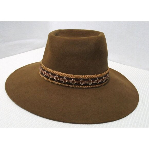 Vintage STETSON Brown 7-1/8 Fur Felted 4X BEAVER Cowboy Hat WESTERN Rodeo Banded - Picture 1 of 11